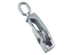 Seil-Klappblock mit Wirbelauge A4/MS für Seil 12mm, Rolle 75mm