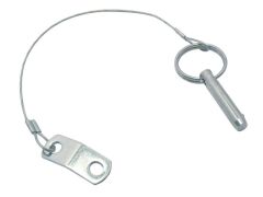 Sicherungsseil mit Steckbolzen Edelstahl A2 250mm, Steckbolzen 6,3x35mm