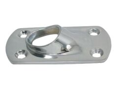 Relinganschweißfuß, 45° Edelstahl A4 80x45mm, für Rohr 25mm