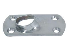 Relinganschweißfuß, 60° Edelstahl A4 80x45mm, für Rohr 25mm