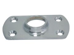 Relinganschweißfuß, 90° Edelstahl A4 80x45mm, für Rohr 22mm