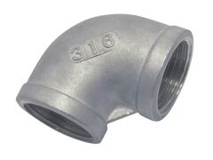 Rohrbogen mit Innengewinde, 90° Edelstahl A4 3/4"