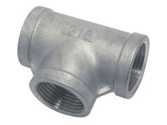 T-Stück mit Innengewinde Edelstahl A4 3/8"