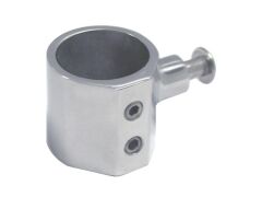 Rohrmittelstück mit Seitenbefestigung Edelstahl A4 für Rohr 22mm