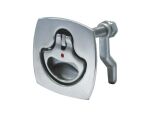 Einlassgriff mit Schloss Edelstahl A4 63x63mm eckig