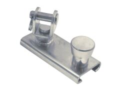 Genuaschlitten mit Gabelkopf Edelstahl A4 für Schiene 25x4mm, Bolzen 6mm