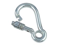 Karabinerhaken mit Springverschluss und Kausche Edelstahl A4 8x80mm