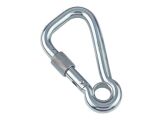 Karabiner mit Sicherheitsmutter und Kausche, asym....