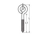 Ösenschraube mit Holzgewinde, schwer Edelstahl A4 10x125mm, Auge 30mm