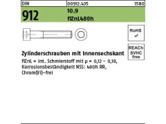 25 x DIN 912 Zylinderschrauben 10.9 M16 x 100 flZnL/nc/x/x/480h/C flZn - Zink Lamellen 480h