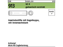 1000 x DIN 913 45 H M 6 x 14 galv. verzinkt gal Zn