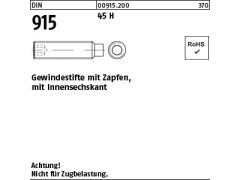 500 x DIN 915 Gewindestifte mit Zapfen 45H M6 x 20 (blank/schwarz)