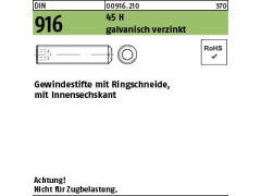 100 x DIN 916 45 H M20 x 20 verzinkt