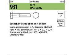 25 x DIN 931 Sechskantschrauben mit Schaft 10.9 M20 x 150 flZnL/nc/x/x/480h/C flZn - Zink Lamellen 480h