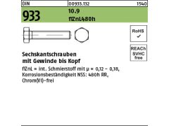 25 x DIN 933 Sechskantschrauben Vollgewinde 10.9 M20 x 70 flZnL/nc/x/x/480h/C flZn - Zink Lamellen 480h