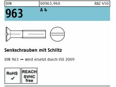 1000 x Senkschrauben mit Schlitz DIN 963 M2,5 x 25 Edelstahl A4