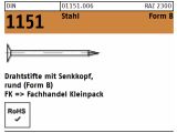 1kg DIN 1151 Drahtstift N&auml;gel, Flach-Senkkopf Stahl, Form B - 2,2 x 55