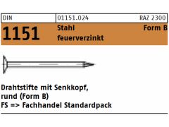 1kg DIN 1151 Drahtstift Nägel, Flach-Senkkopf Stahl, Form B - 2,2 x 45 feuerverzinkt