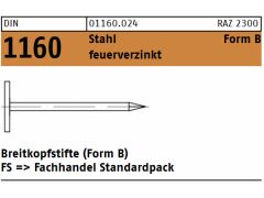 1kg DIN 1160 Breitkopfnagel Form B 2,5 x 25 feuerverzinkt