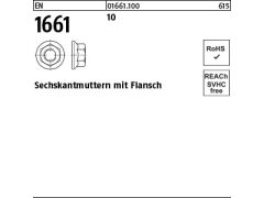 50 x Sechskantmuttern mit Flansch EN 1661 Kl. 10 M20 (blank/schwarz)
