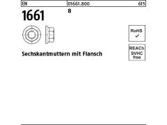 250 x Sechskantmuttern mit Flansch EN 1661 Kl. 8 M12 (blank/schwarz)