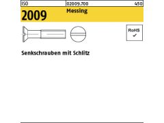 200 x Senkkopfschrauben mit Schlitz nach ISO 2009 Messing M4 x 50