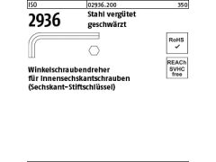 100 x Inbusschlüssel, Innensechskantschlüssel ISO 2936 Stahl SW 1,3 vergütet