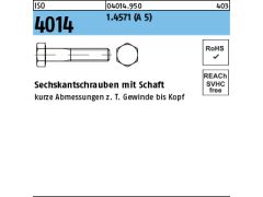 25 x Sechskantschrauben mit Schaft ISO 4014 1.4571 M 12x80 Edelstahl A5