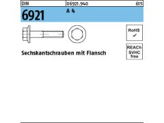 200 x Sechskantschrauben mit Flansch DIN 6921 Edelstahl A4 M 8x35