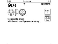 50 x Sechskantmutter mit Flansch DIN 6923 Kl.10 M16 mit Sperrverzahnung (blank/schwarz)