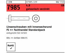 100 x Linsenschrauben mit TX Antrieb DIN 7985 Kl.4.8 M 5x35 -T25 verzinkt