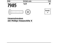 2000 x DIN 7985 Linsenkopfschrauben 4.8 M4 x 8 - H (blank/schwarz)
