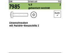 1000 x DIN 7985 Linsenkopfschrauben 4.8 M4 x 35 - Z verzinkt