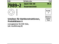 100 x DIN 7989 -2 Stahl 22 Pk A ÜH 24 x 39 x 8 feuerverzinkt tZn