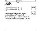 200 x Sechskantschrauben mit Schaft, Feingewinde ISO 8765...