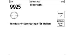200 x DIN 9925 Runddraht-Sprengringe für Wellen FSt.-Draht 70 (blank/schwarz)