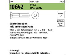 50 x Senkschrauben mit ISK ISO 10642 Kl.10.9 M12 x 70 Zinklamellen