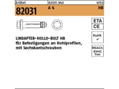 1 x LINDAPTER-Hollo-Bolt Edelstahl A4 HBST 08-Größe 1