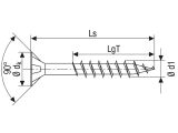 200 Stück SPAX Senkkopf T-STAR plus TG, Edelstahl rostfrei A2 - 4,5 x 40