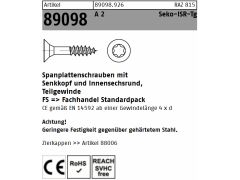 200 x Spanplattenschrauben Senkkopf CE 5 x 30/20 -T25 Edelstahl A2