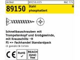 200 x Schnellbauschrauben Grobgewinde Stahl 4,8 x 90 -H...