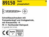 200 x Schnellbauschrauben Grobgewinde Stahl 3,9 x 55 -H...