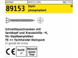 250 x Gipsfaserplattenschraube Stahl 3,9 x 55 -H...
