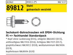 100 x Sechskant-Bohrschraube 4,8 x 35 Kopflackierung=RAL9006 weißaluminium