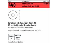 100 x DIN 440 Stahl R 13,5 galv. verzinkt