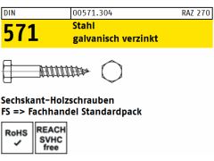 25 x DIN 571 Stahl 12 x 280 galv. verzinkt