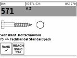 50 x Sechskant-Holzschr. DIN 571 6 x 40 Edelstahl A2