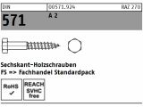 25 x Sechskant-Holzschr. DIN 571 10 x 80 Edelstahl A2