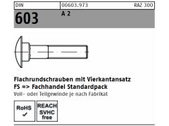 25 x DIN 603 Flachrundschrauben/Schlossschrauben, M10 x 60 Edelstahl A2