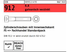 100 x DIN 912 8.8, M5 x 50 galv. verzinkt